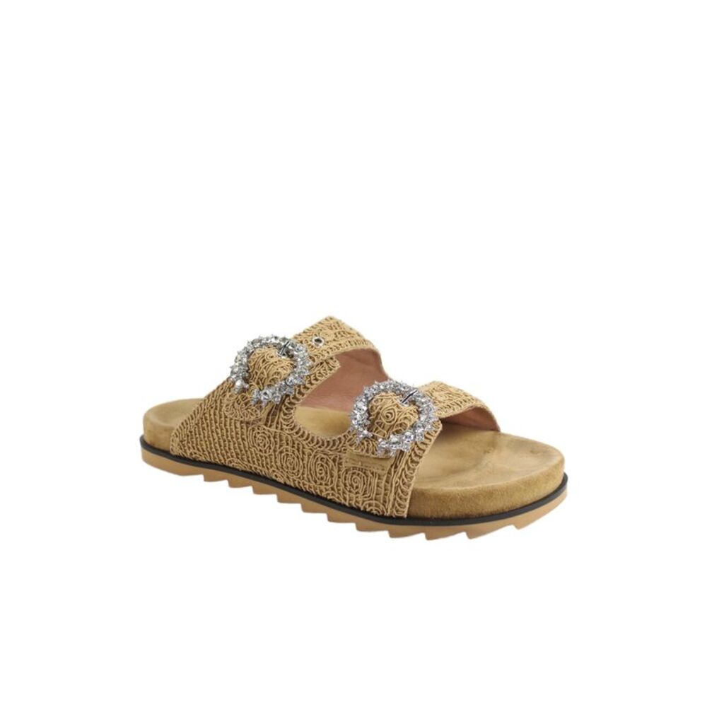 Bibi Lou Womens Embellished Slide On Sandals Beige Size 40 10